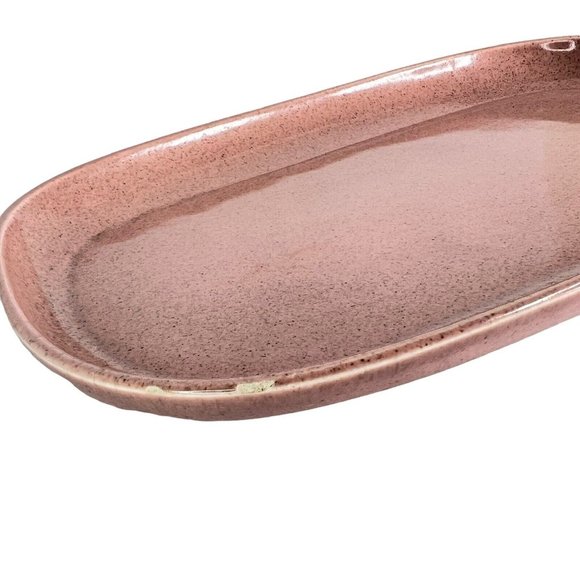 Russel Wright American Modern Coral Platter 13.5" Oval Rectangle Chip USA - Picture 6 of 9